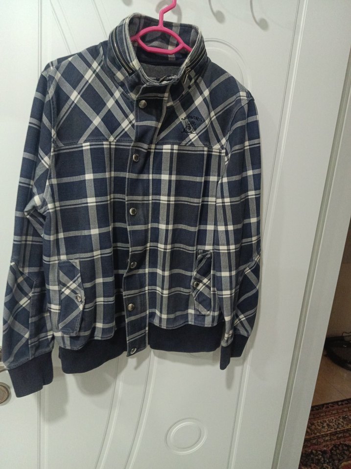 Gri Ekose Düğmeli Kadın Ceket - Görsel 2