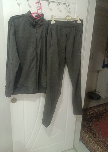 C1 Gri Adidas Fermuarlı erkek Eşofman Takımı - Görsel 6