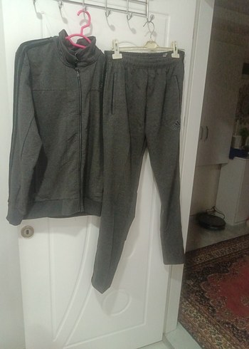 C1 Gri Adidas Fermuarlı erkek Eşofman Takımı - Görsel 5