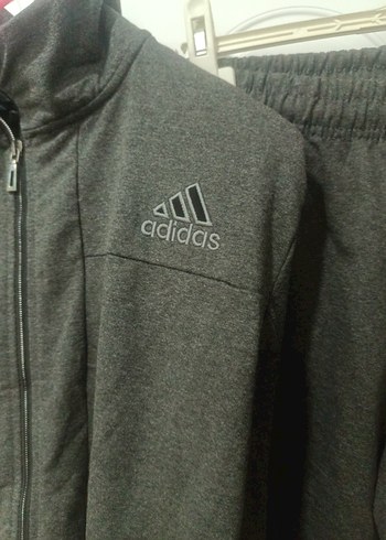 C1 Gri Adidas Fermuarlı erkek Eşofman Takımı - Görsel 4