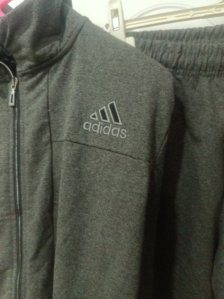 C1 Gri Adidas Fermuarlı erkek Eşofman Takımı - Görsel 4