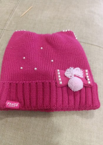 C1 Panco Nakışlı Pembe Çocuk Bere - Görsel 2