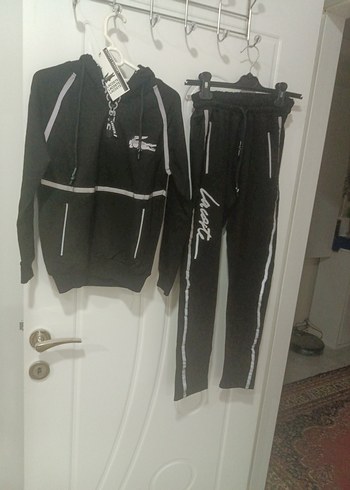 Erkek Siyah Kapüşonlu aşortman takımı - Görsel 7