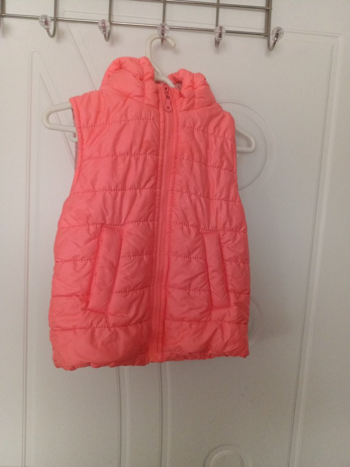 Kız Çocuk Pembe Yumuşak Dokulu Fermuarlı Yelek - Görsel 3