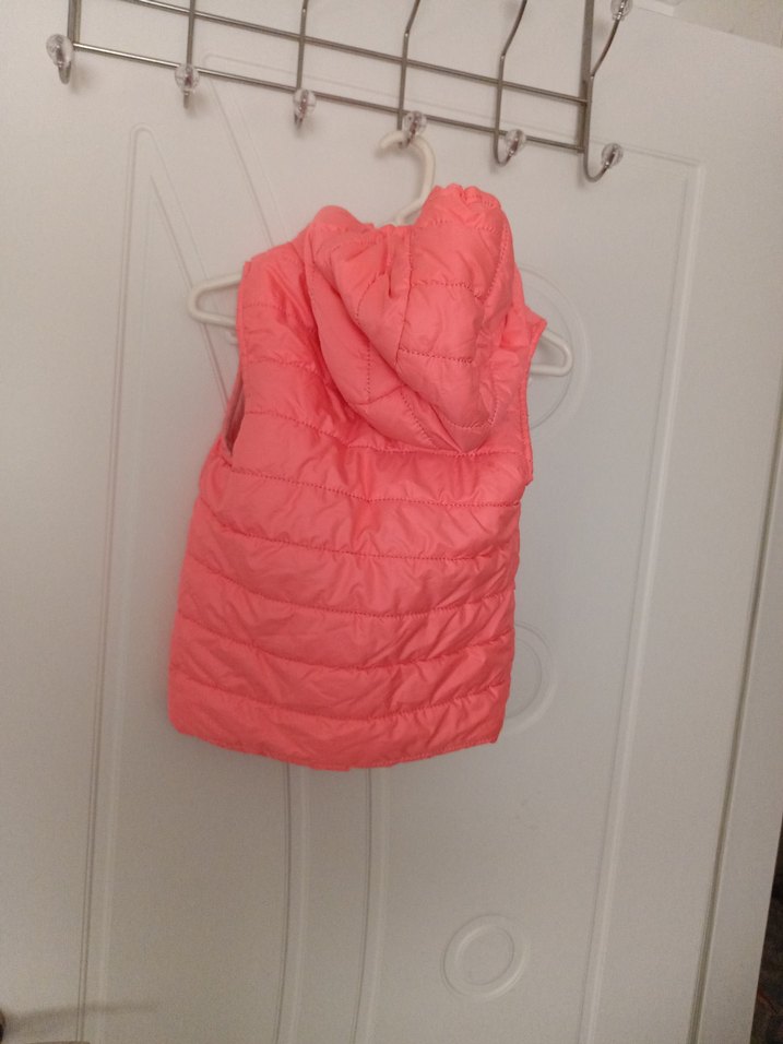 Kız Çocuk Pembe Yumuşak Dokulu Fermuarlı Yelek - Görsel 2