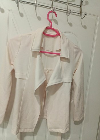 Beyaz Mini cocuk Kemerli Ceket - Görsel 3