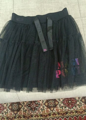 Panço Kız Çocuk Siyah Gotik Fırfırlı Etek