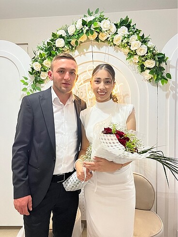 Nişan nikah elbisesi beyaz - Görsel 2