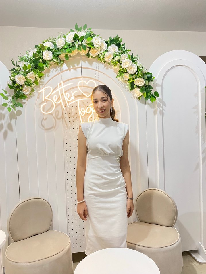 Beyaz Midi Kalem Elbise söz elbisesi - Görsel 3