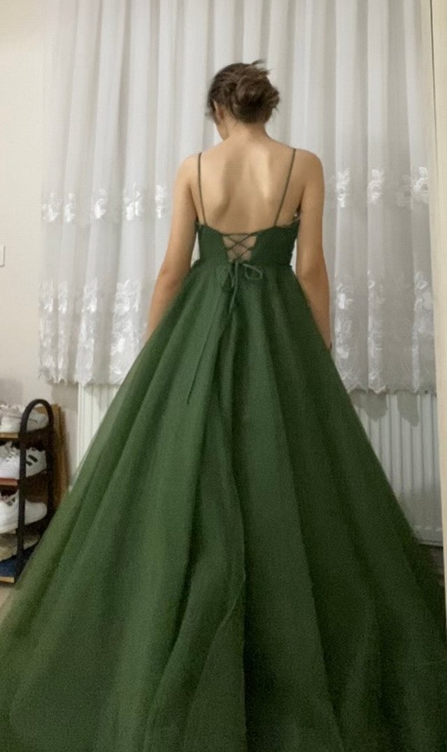 Drapeli Straplez Uzun Kadın Abiye Elbise - Görsel 4