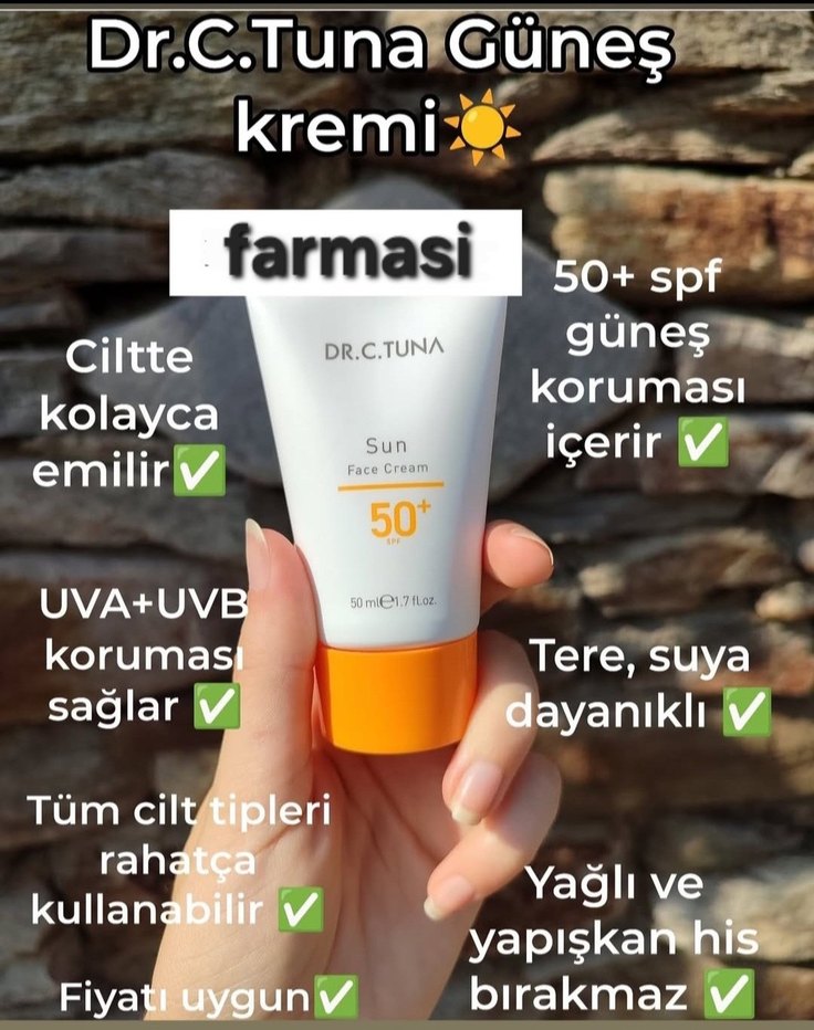Dr.C.Tuna Yüz İçin Güneş Kremi SPF 50 - Görsel 2
