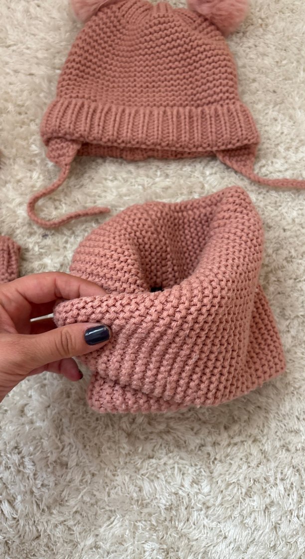 Zara Örgü Çocuk Bere, Eldiven ve Boyunluk Seti - Görsel 2