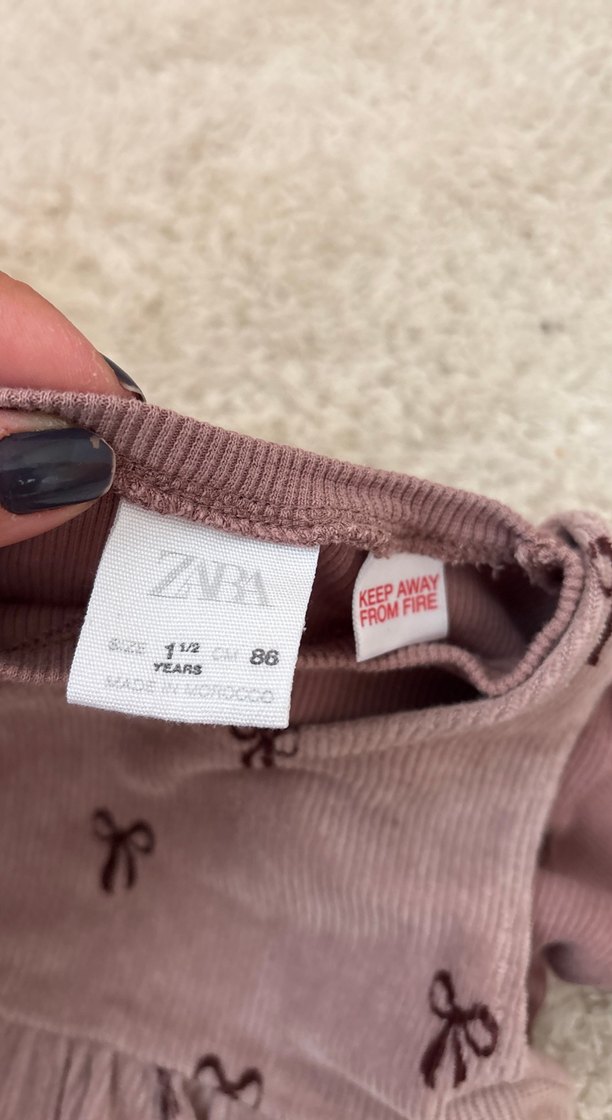 Nakışlı Süet Kız Çocuk Elbisesi - Görsel 2