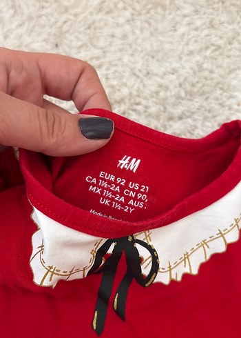 Kız Çocuk Kırmızı Uzun Kollu yılbaşı elbise - Görsel 2