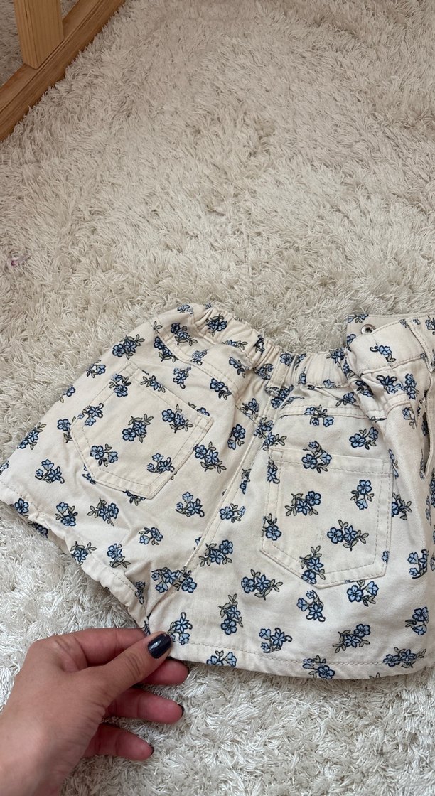 Düğmeli Bohem Desenli Mini Etek - Görsel 3