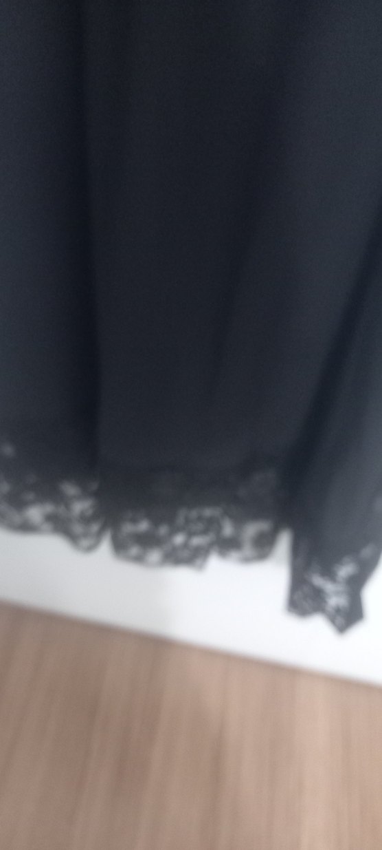 uzun siyah şifon elbise - Görsel 2