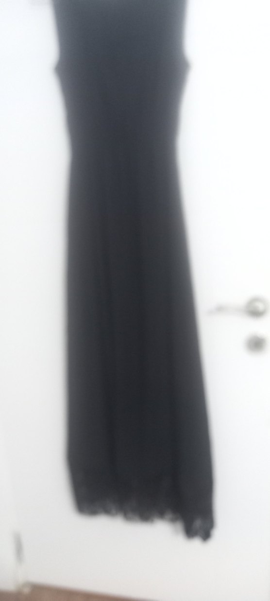 uzun siyah şifon elbise - Görsel 4