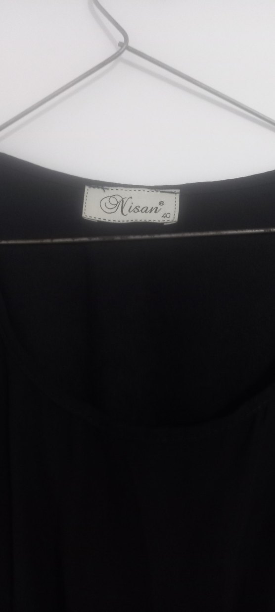 uzun siyah şifon elbise - Görsel 3