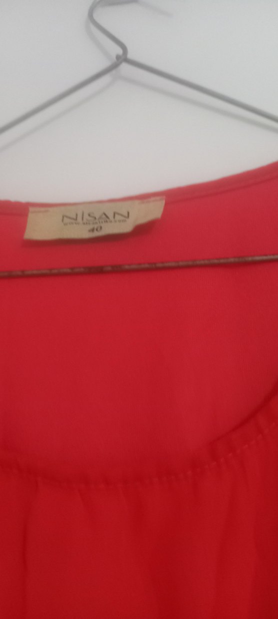 Mercan rengi şifon uzun elbise - Görsel 2