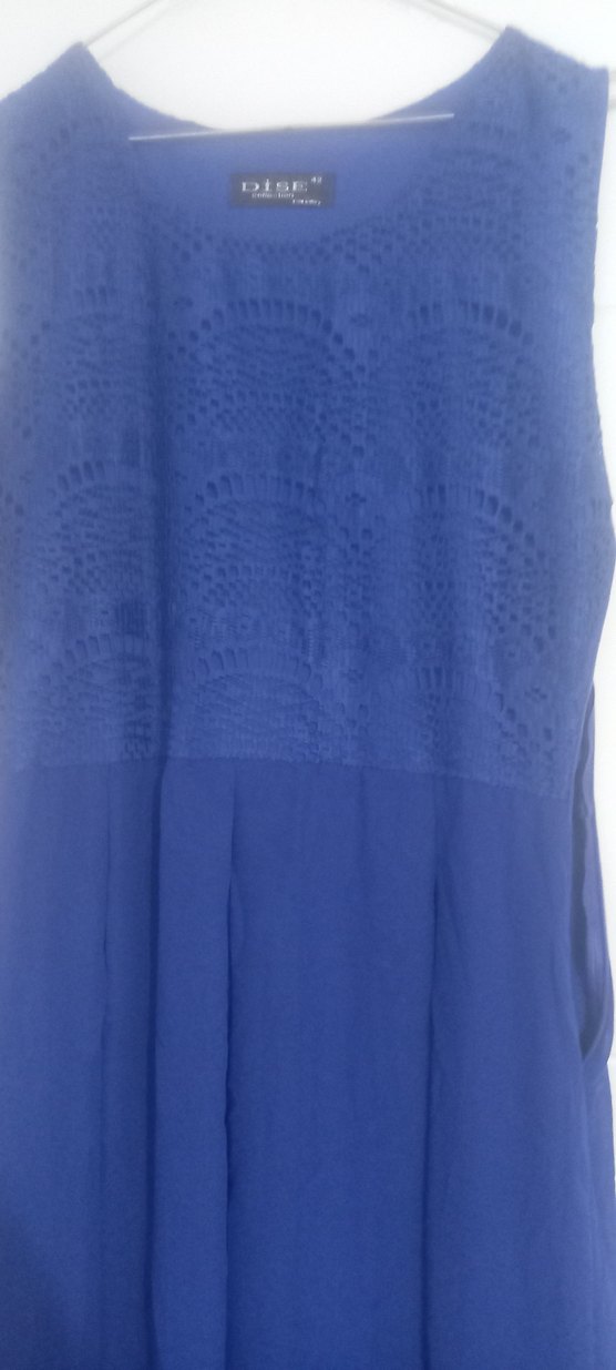 gece mavisi Kadın Uzun Kolsuz Elbise - Görsel 3