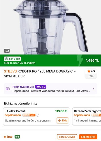 Stilevs Gri Blender ve Doğrayıcı - Görsel 4