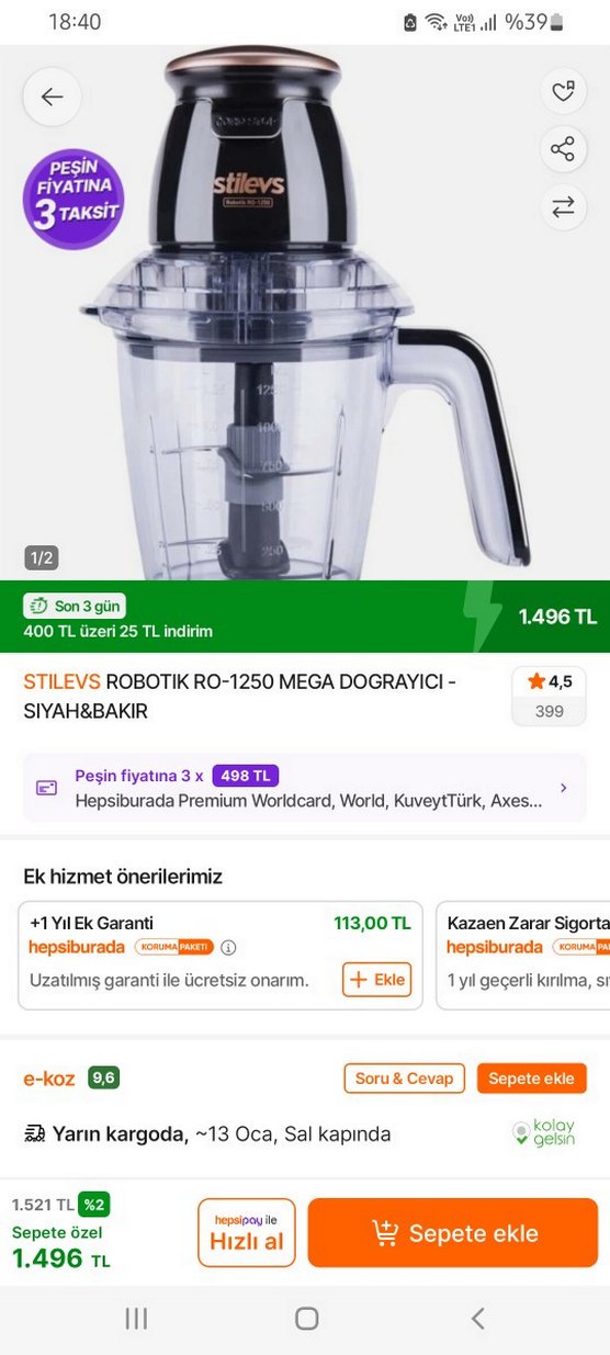 Stilevs Gri Blender ve Doğrayıcı - Görsel 4