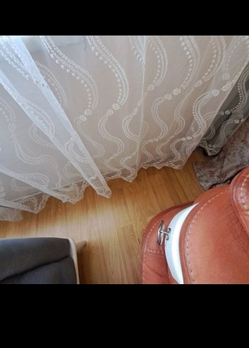 Nakışlı Beyaz Bohem Tül Perde - Görsel 2