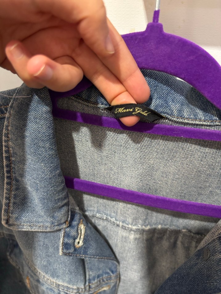 Piliseli Mavi Kadın Denim Ceket - Görsel 3