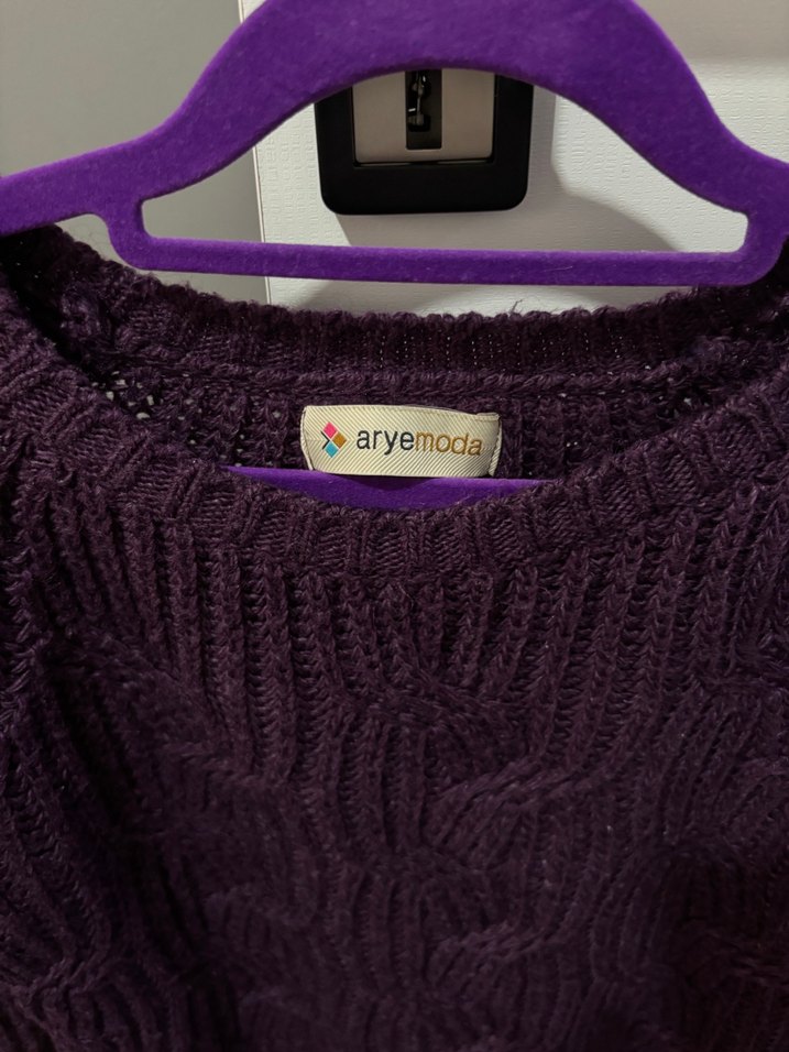 Mor Örgü Kadın Kazak - Görsel 2