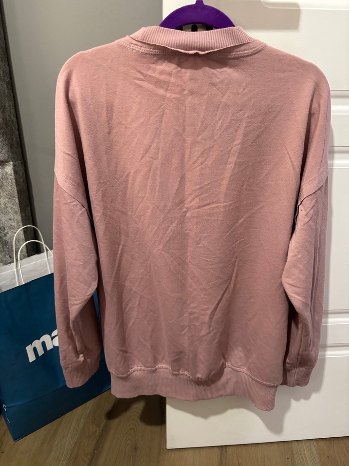 Pembe Oversize Pamuk Sweatshirt - Görsel 4