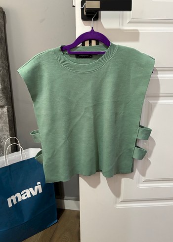 Kadın Yeşil Triko Süveter - Görsel 4