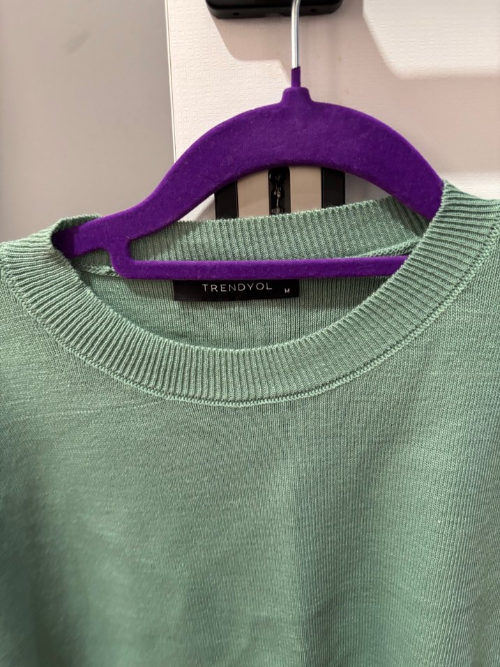 Kadın Yeşil Triko Süveter - Görsel 2