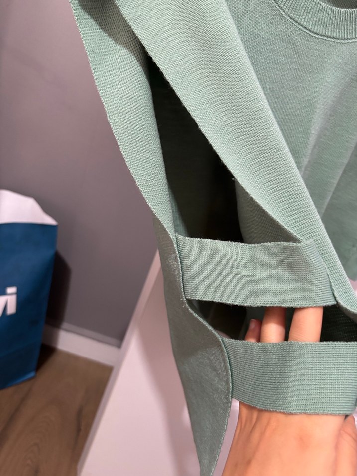 Kadın Yeşil Triko Süveter - Görsel 3