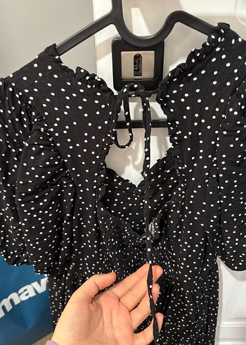 Puantiyeli günlük ve şık davet elbisesi - Görsel 6