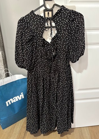 Puantiyeli günlük ve şık davet elbisesi - Görsel 2