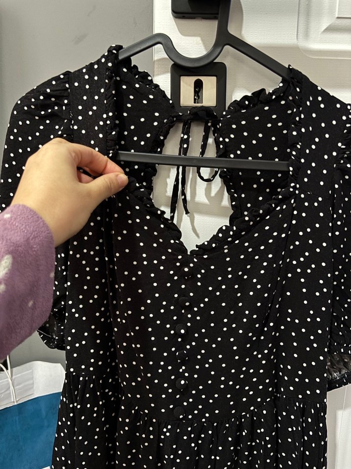 Puantiyeli günlük ve şık davet elbisesi - Görsel 3