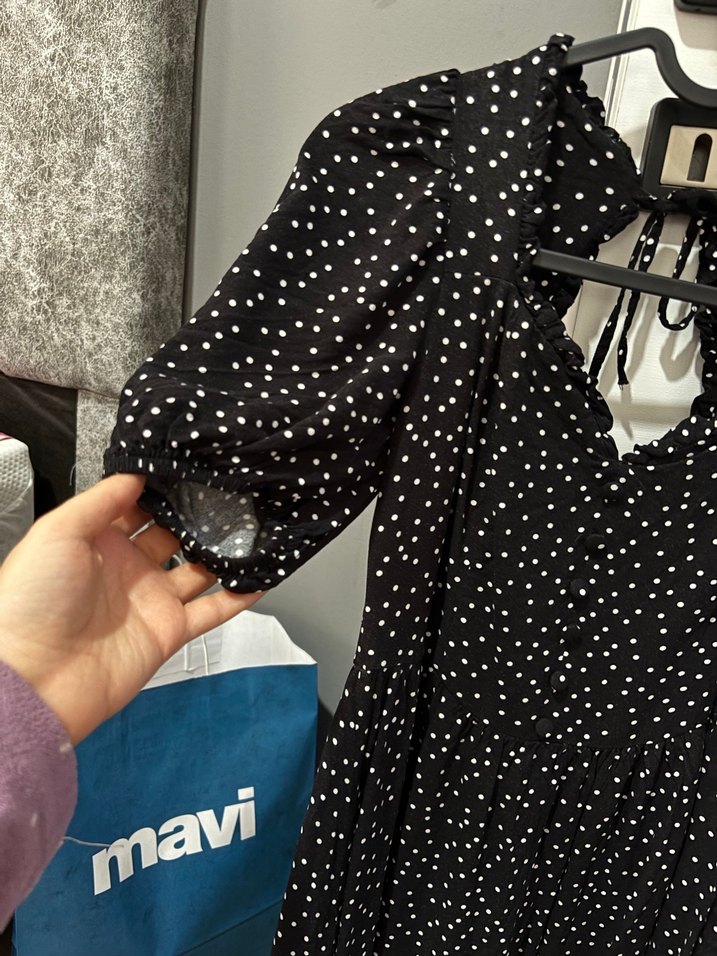 Puantiyeli günlük ve şık davet elbisesi - Görsel 4