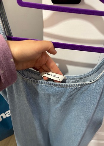 Kot Kumaş Midi Hamile Elbisesi - Görsel 2