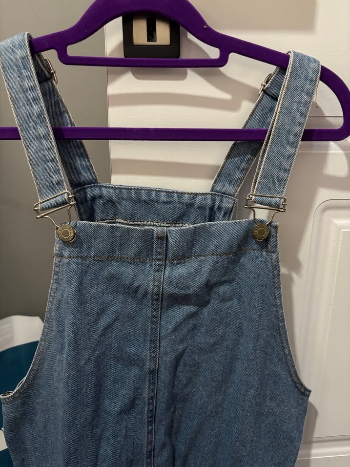 Mavi Kot Askılı Kısa Tulum - Görsel 2