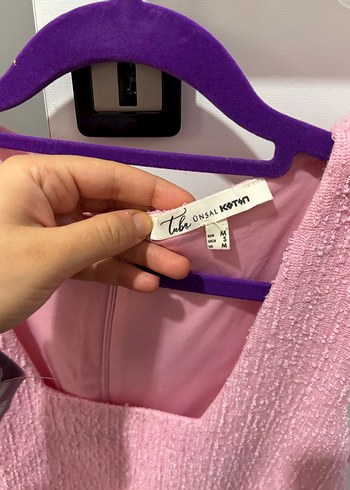 Pembe Midi Örgü Kolsuz Kadın Elbise - Görsel 3