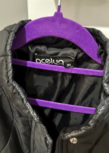 Siyah Fermuarlı Kadın Midi Ceket - Görsel 3