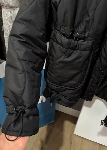 Siyah Fermuarlı Kadın Midi Ceket - Görsel 2