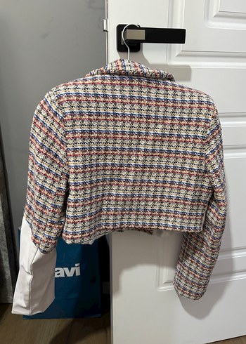 Düğmeli Çok Renkli Mini Kadın Blazer - Görsel 5