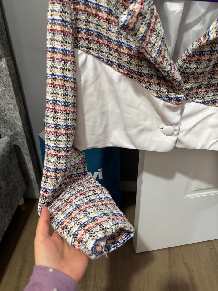 Düğmeli Çok Renkli Mini Kadın Blazer - Görsel 2