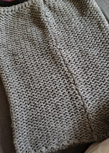 Bohem Gri Örgü Kadın atkı, boyunluk ve bere - Görsel 6