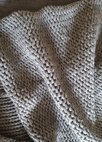 Bohem Gri Örgü Kadın atkı, boyunluk ve bere - Görsel 5