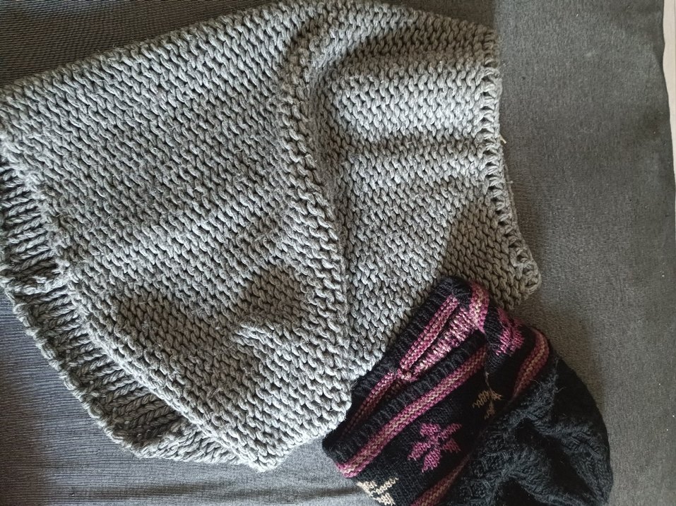 Bohem Gri Örgü Kadın atkı, boyunluk ve bere - Görsel 2