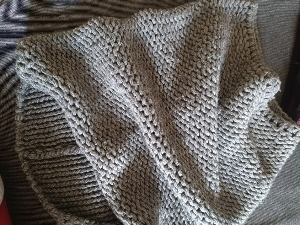 Bohem Gri Örgü Kadın atkı, boyunluk ve bere - Görsel 5