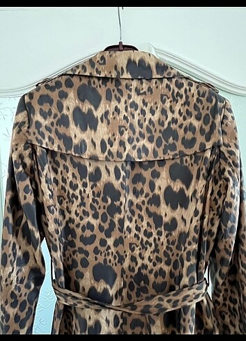 xl Beden çeşitli Renk Leopar trençkot