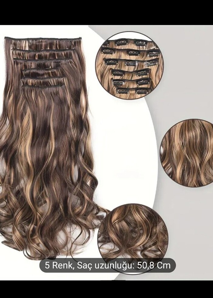  çıt çıt peruk postiş sentetik - Görsel 3